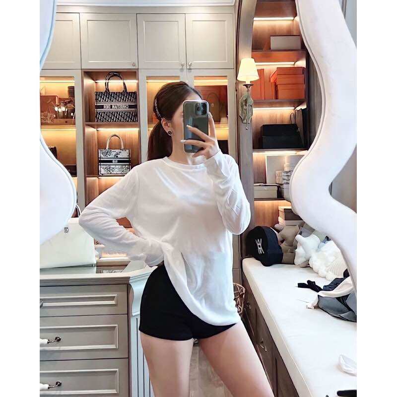 Áo thun giấy tay dài trơn fom rộng