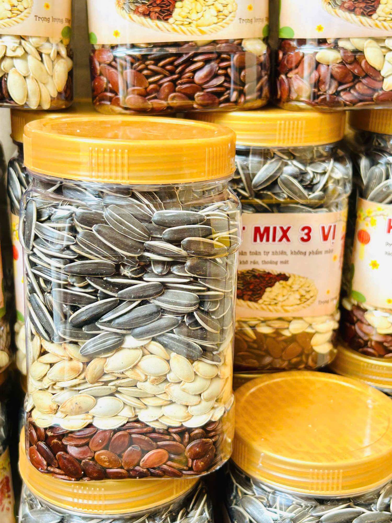 Hạt mix 3 vị rang củi (Hướng dương- Hạt dưa- Bí trắng) 350g