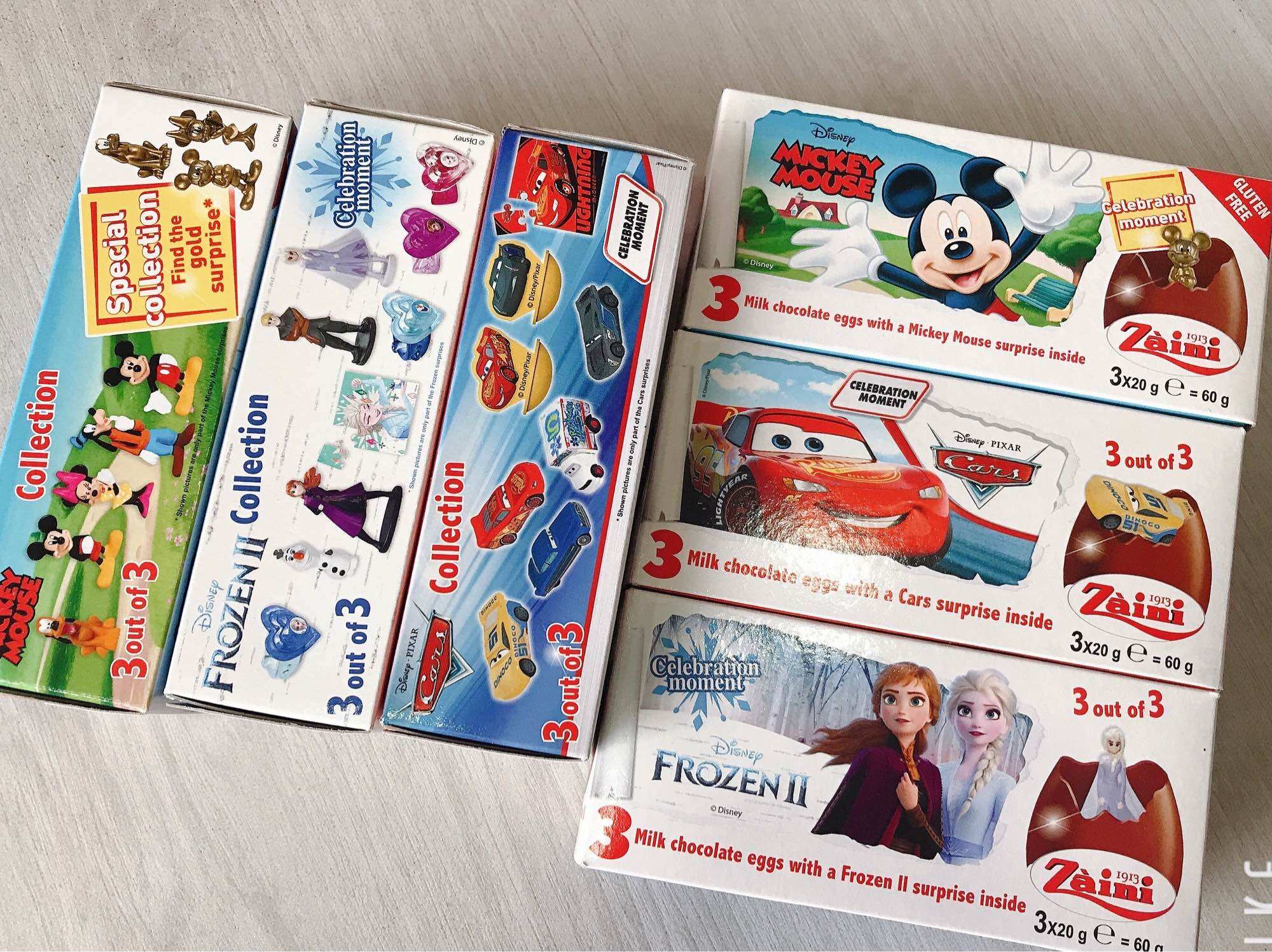 Socola Hộp 3 Trứng Disney Zaini Ý hộp 3 quả