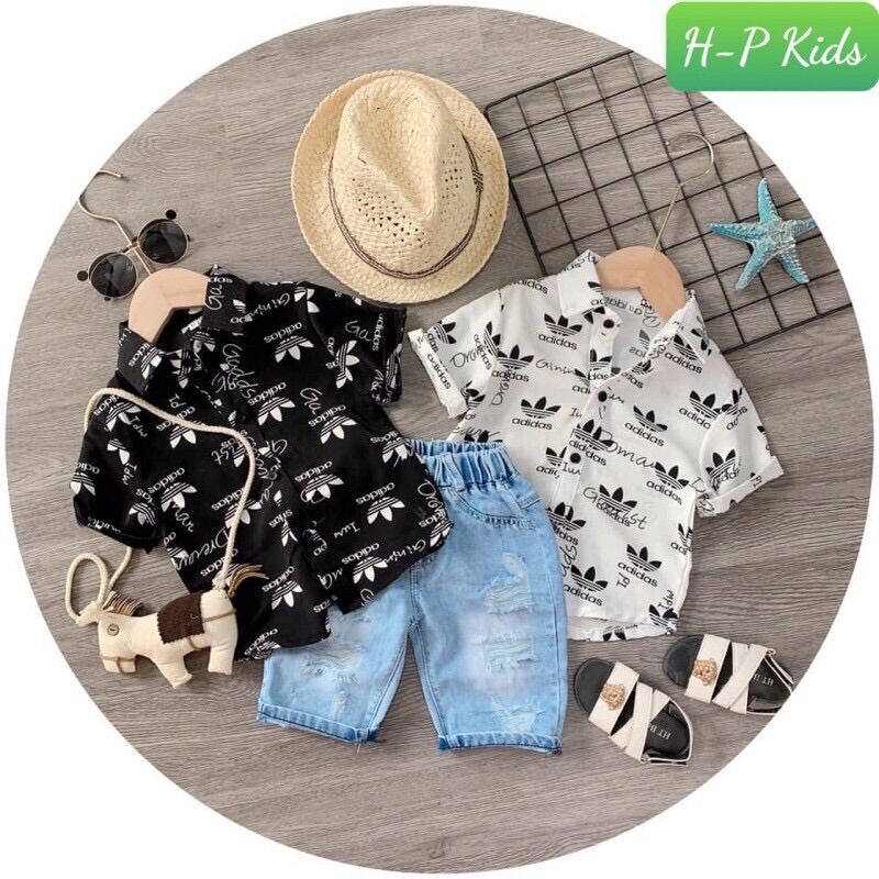 [HCM]SÉT ÁO SƠ MI LỤA + QUẦN BÒ CHO BÉ TRAI _ Quần áo trẻ em 😊😊😊😊😊