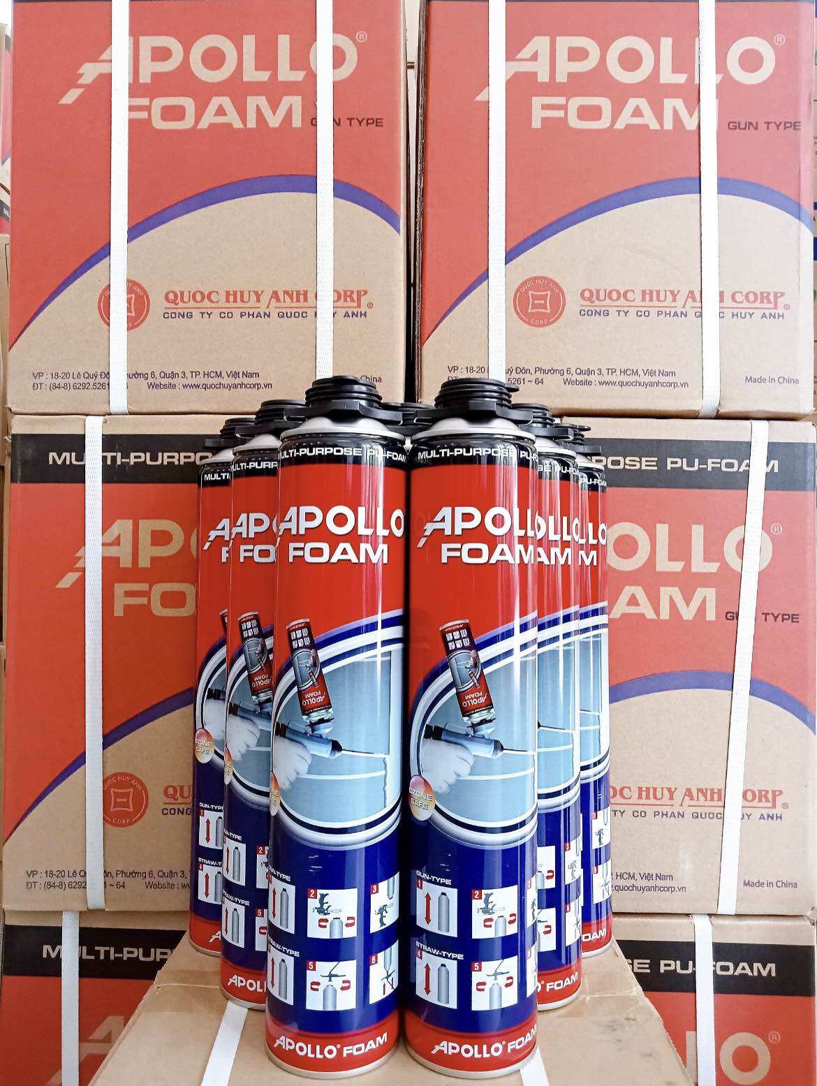 Keo bọt nở Apollo Foam 750ml + vòi xịt
