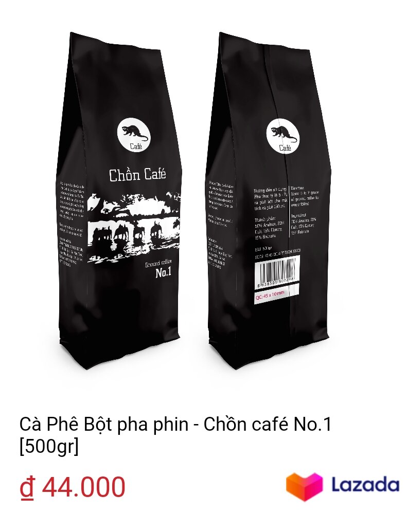 cà phê chồn đặc biệt gói 500g