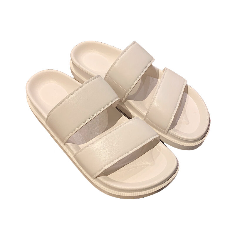 Dép Lê Đế Dày Sọc Mảnh Dép Đi Biển Phong Cách Harajuku Phong Cách Hồng Kông Cổ Điển Đi Bên Ngoài Thời Trang Nổi Tiếng Trên Mạng Sành Điệu Instagram Mùa Hè Cho Nữ