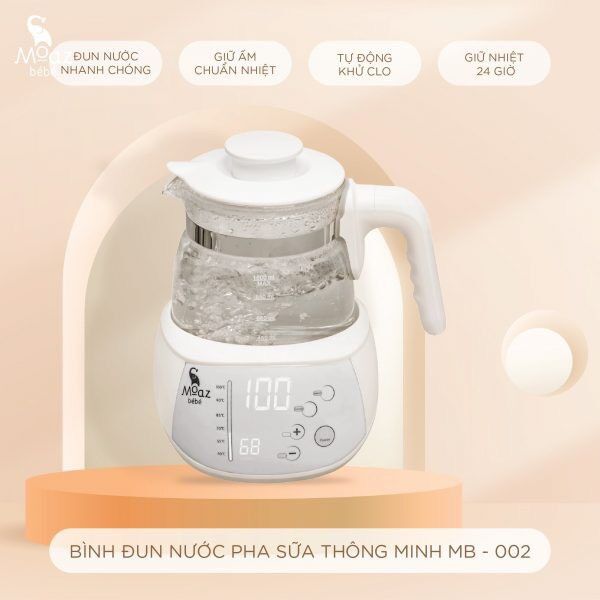 Bình Đun Nước Giữ Nhiệt,Khử Clo Moaz Bebe MB-002