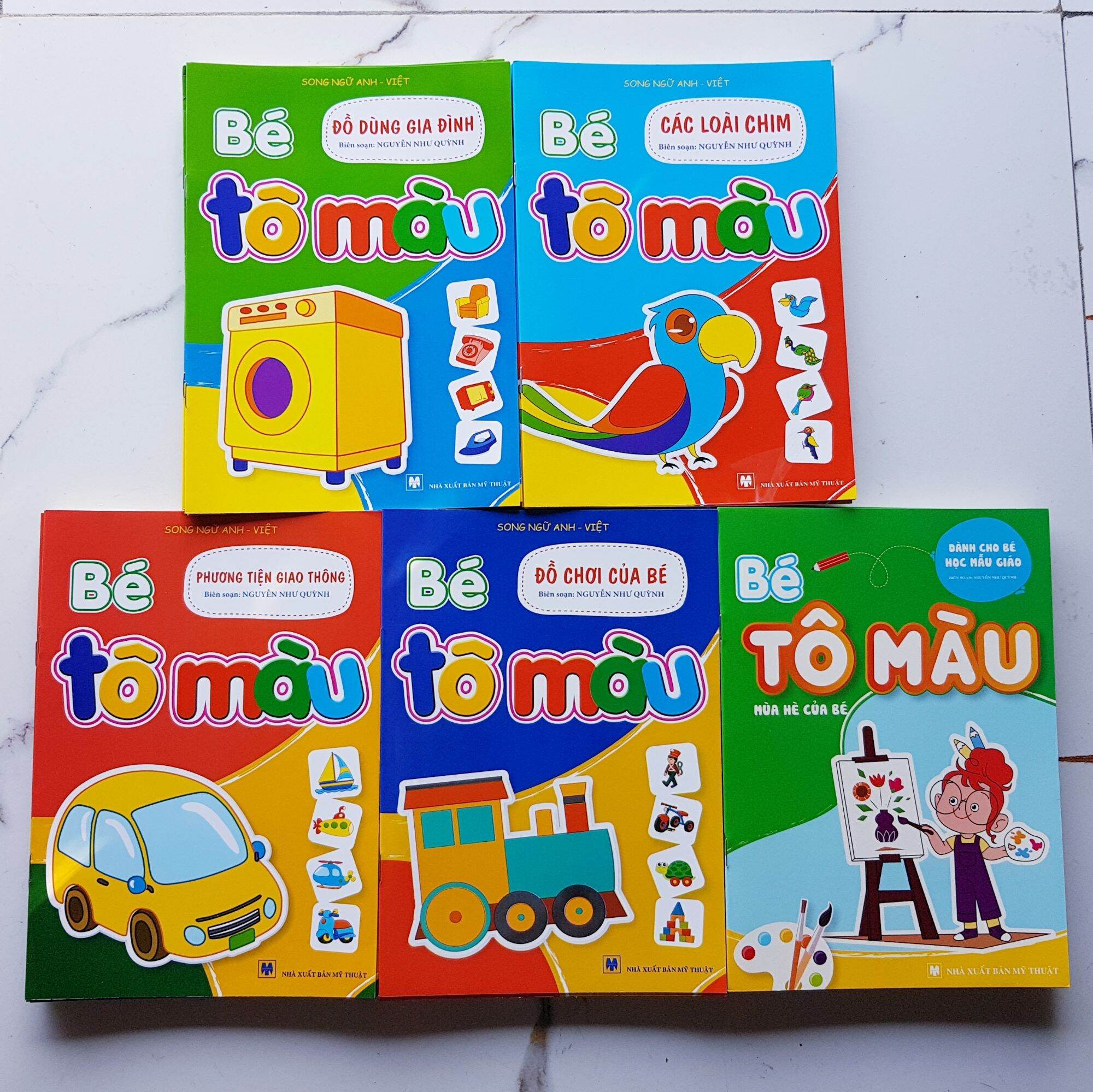 Vở tô màu, tập tô cho bé 2-5 tuổi. set 5 vở