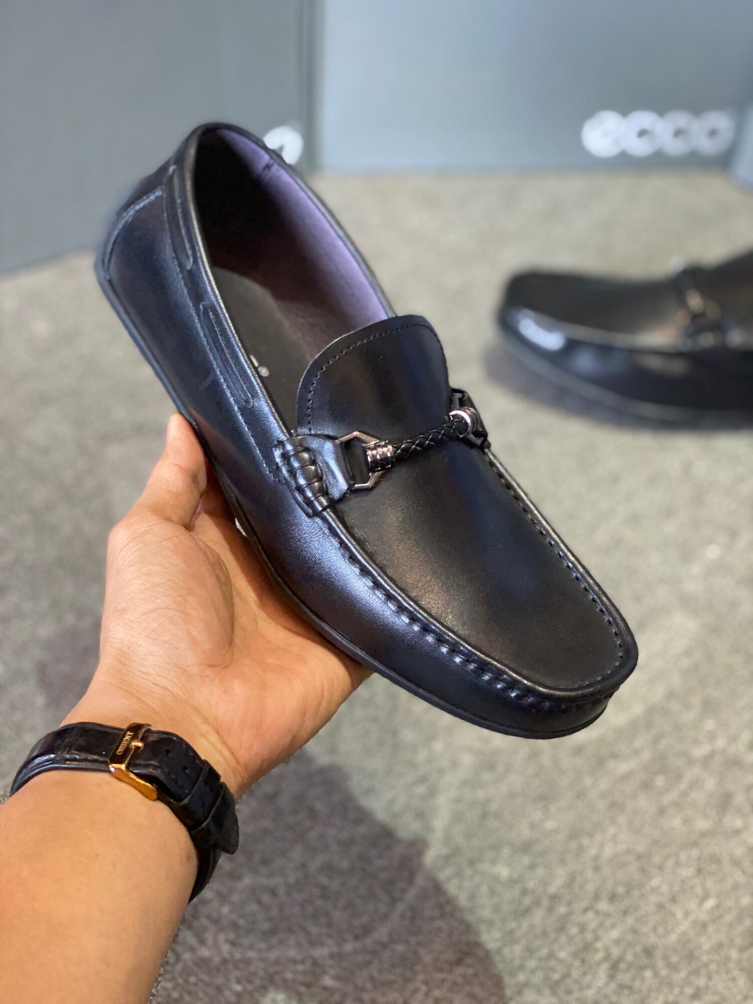 Giày lười Ecco Mocca-Black