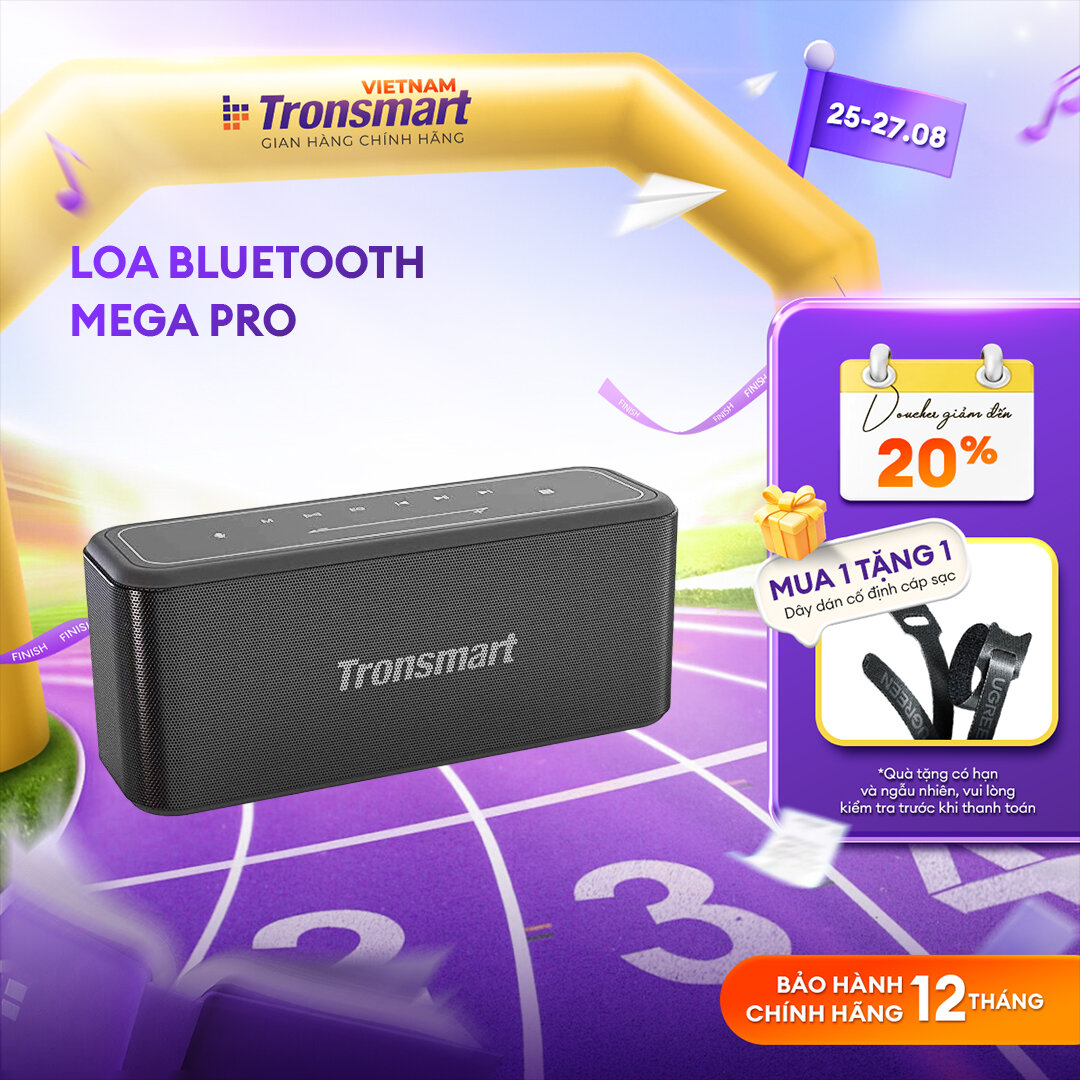 Loa Bluetooth 5.0 Tronsmart Element Mega Pro 60W Hỗ trợ ghép đôi 2 loa - Hàng phân phối chính hãng - Bảo hành 12 tháng