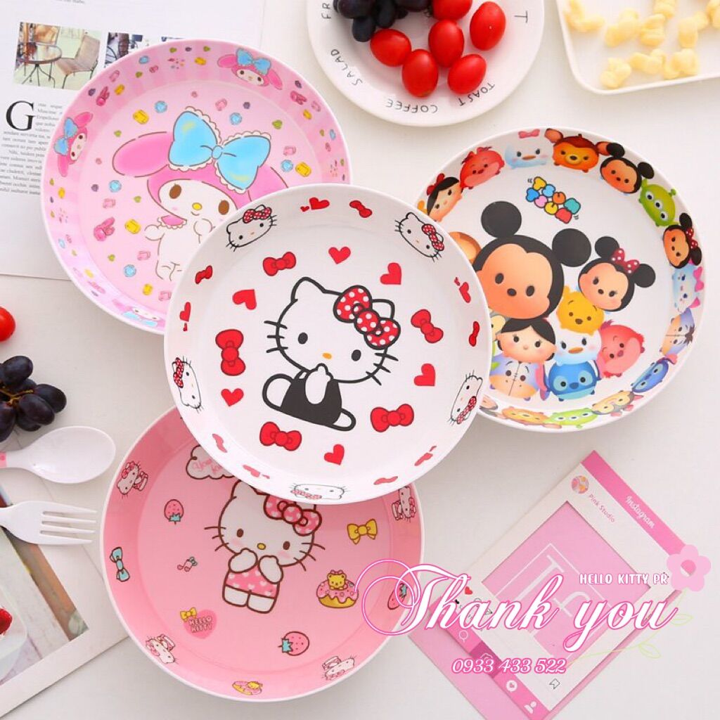 Dĩa lòng sâu Hello Kitty Doremon Doraemon