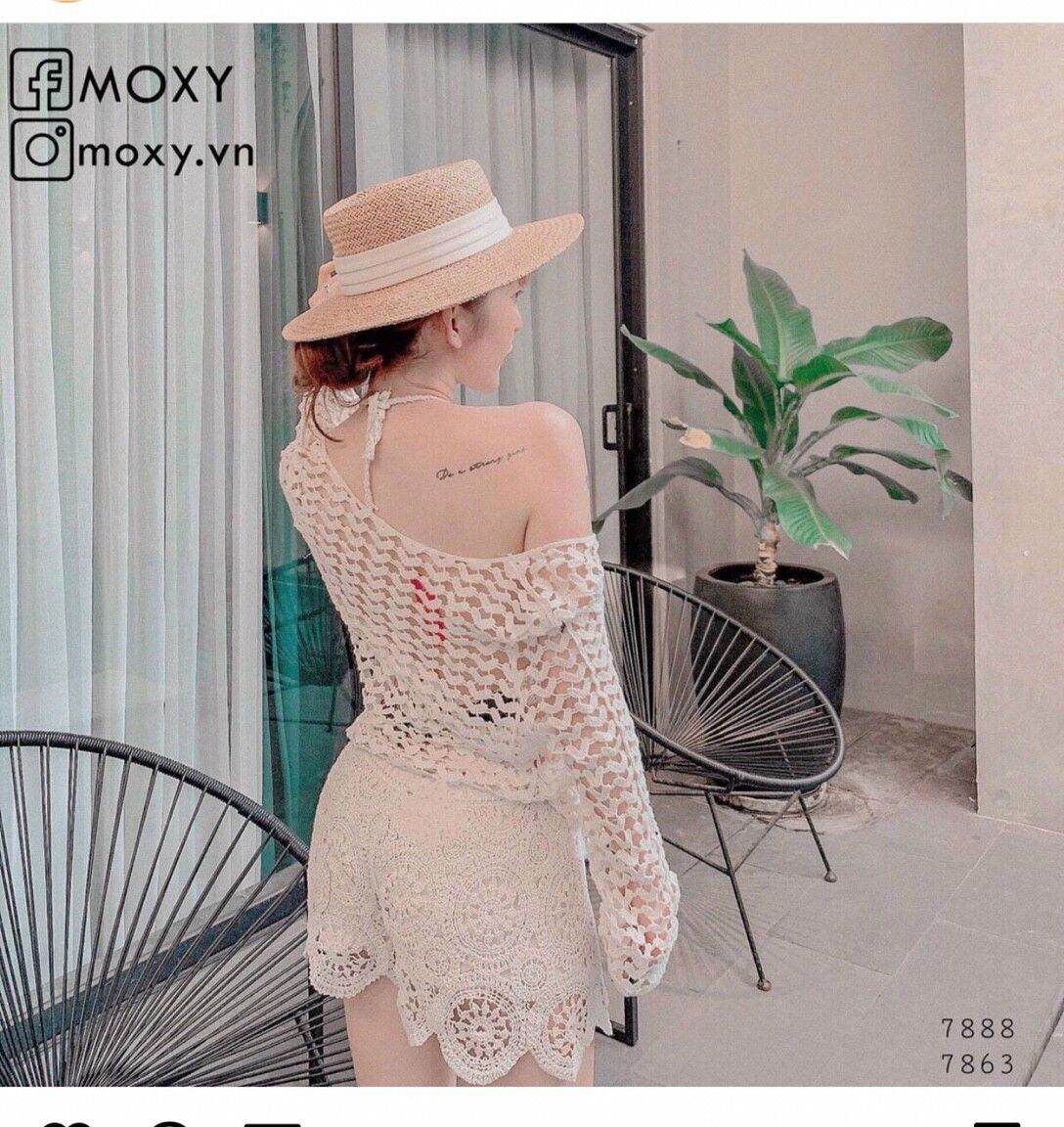Áo lưới tim đi biển, đi bơi cổ thuyền quyến rủ