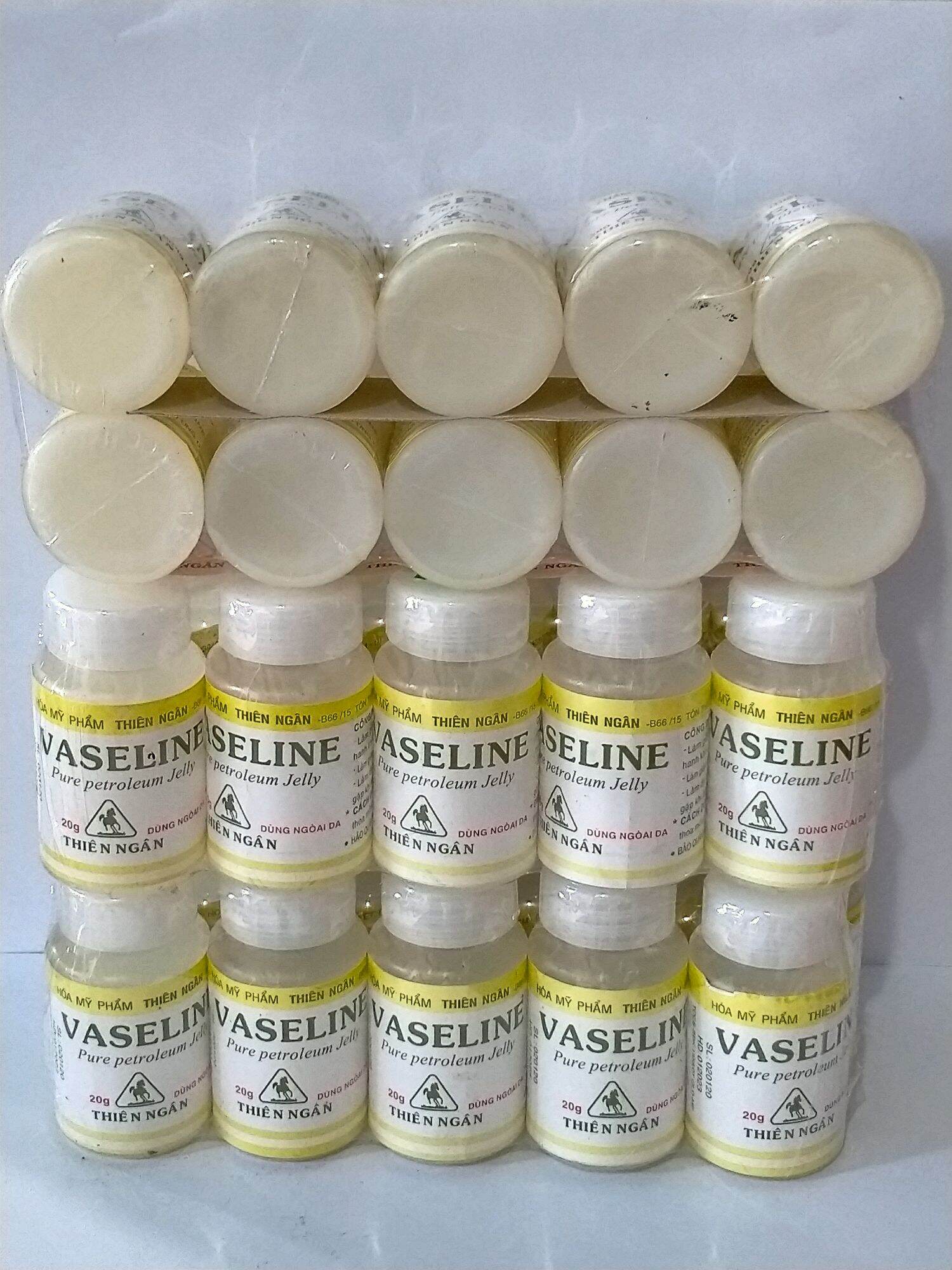 Combo 5 lọ kem làm giảm nứt nẻ môi, da tay chân....VASELINE Thiên Ngân Lọ 20 g