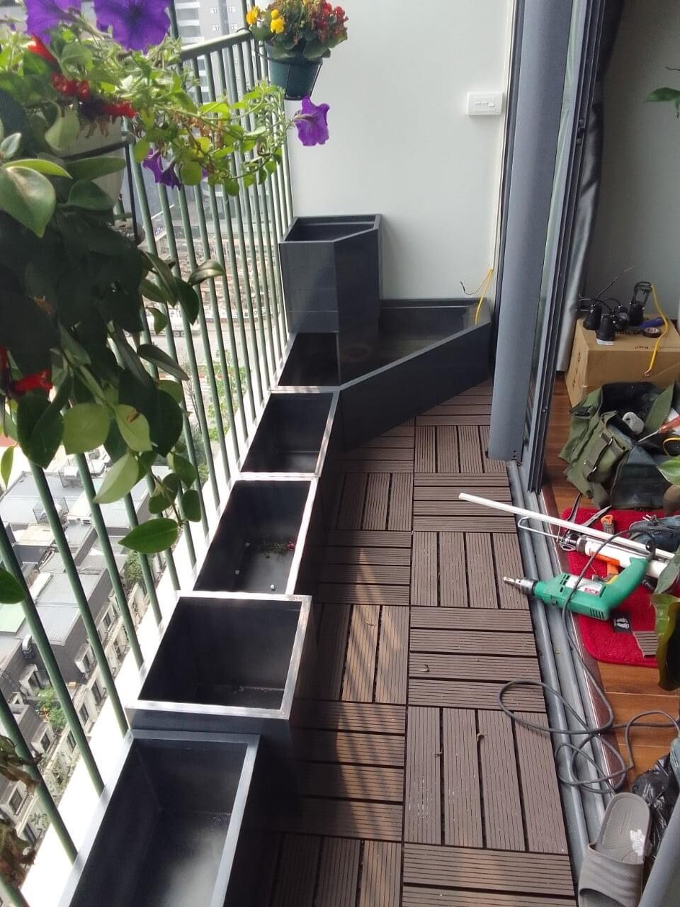 chậu nhựa composite màu ghi (50x20x25)