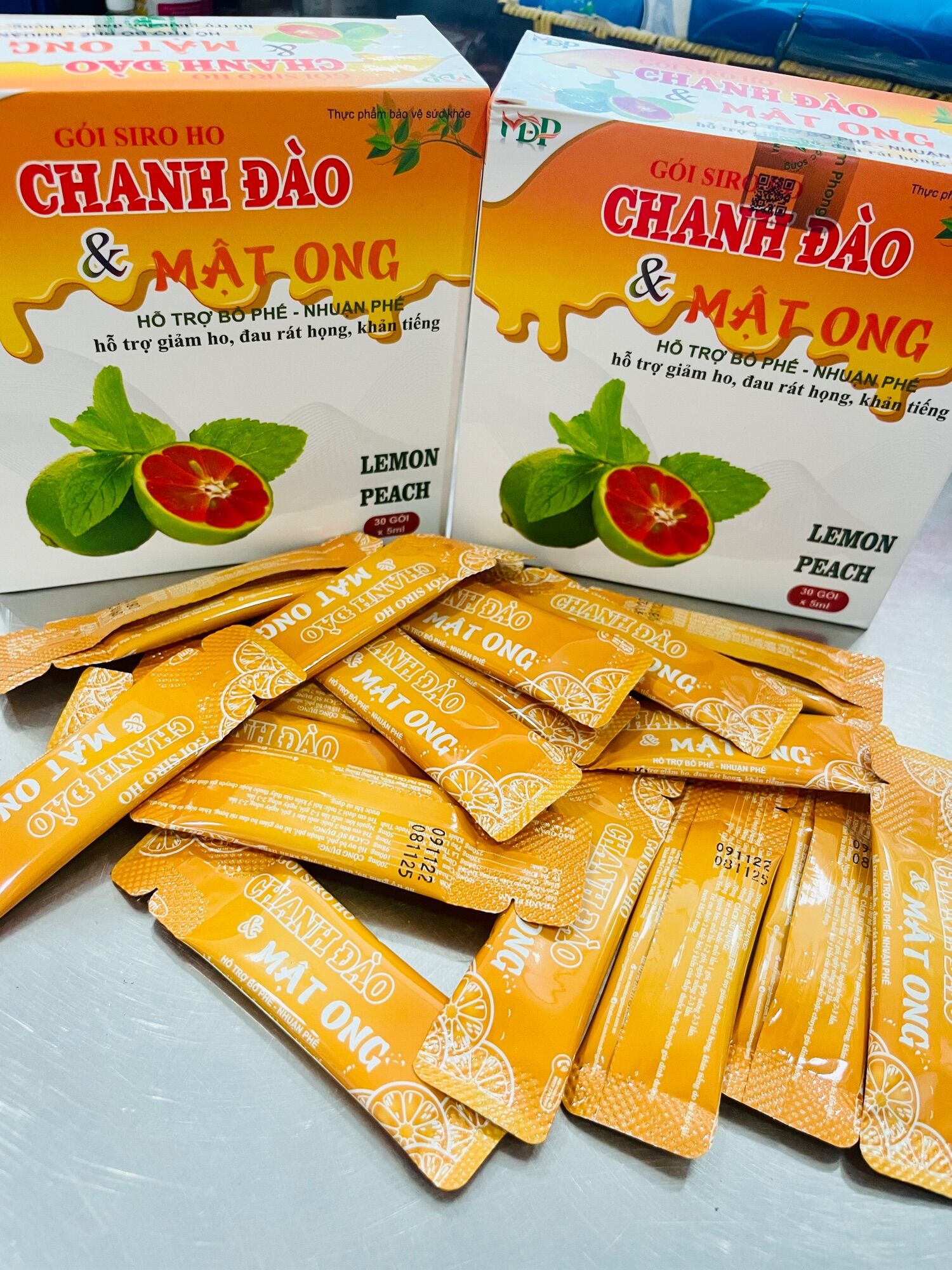 ✅ [Genuine] *New Model* Lemon Peach Honey Syrup - Ho (Box of 30 Packs X 5ml, 10ml)