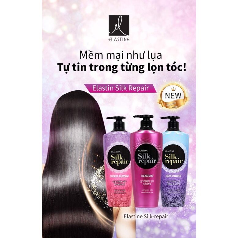 Dầu gội Elastine silk repair Perfect shinning 550ml