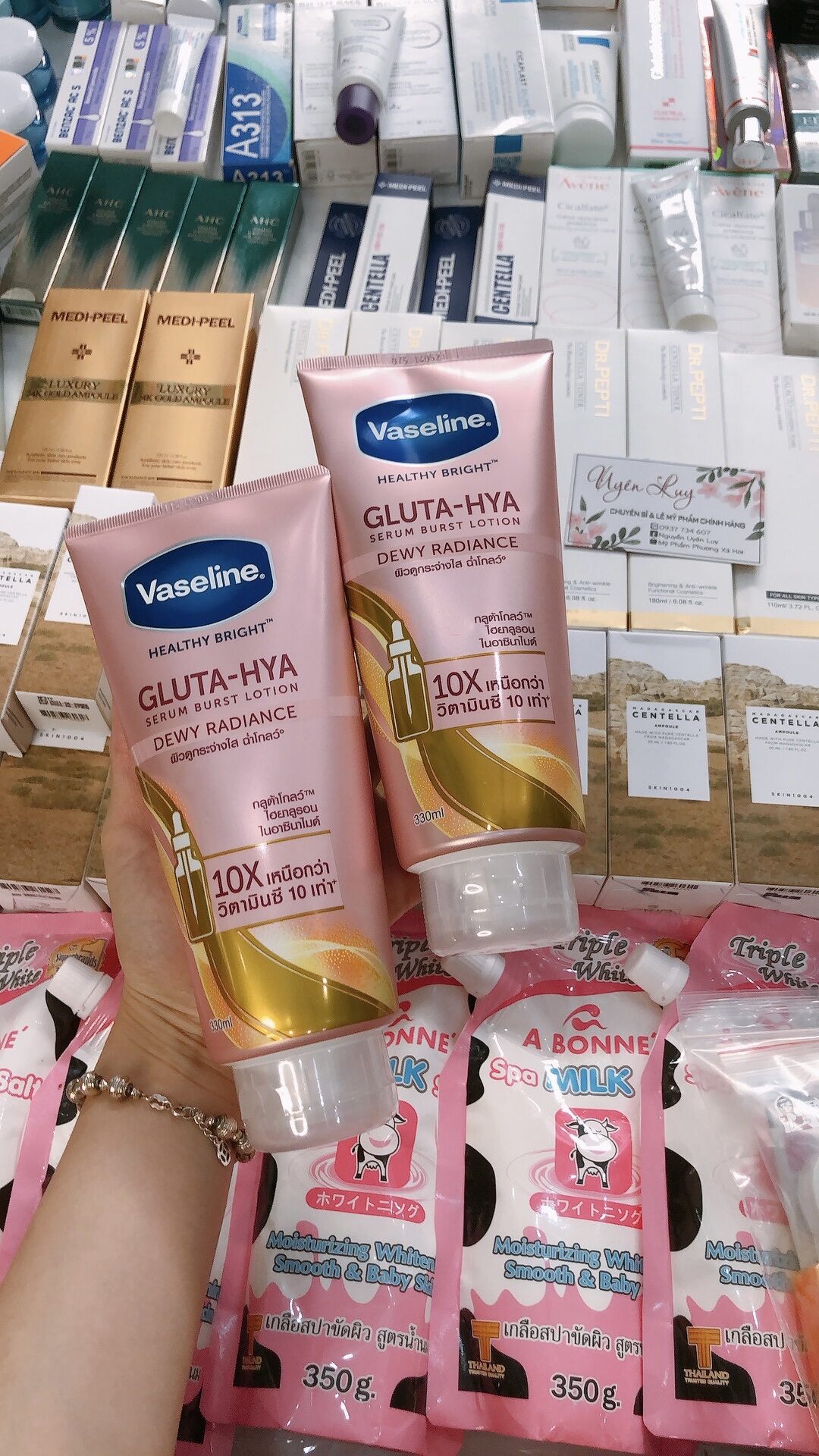 Vaseline 10x hàng Thái dưỡng trắng da