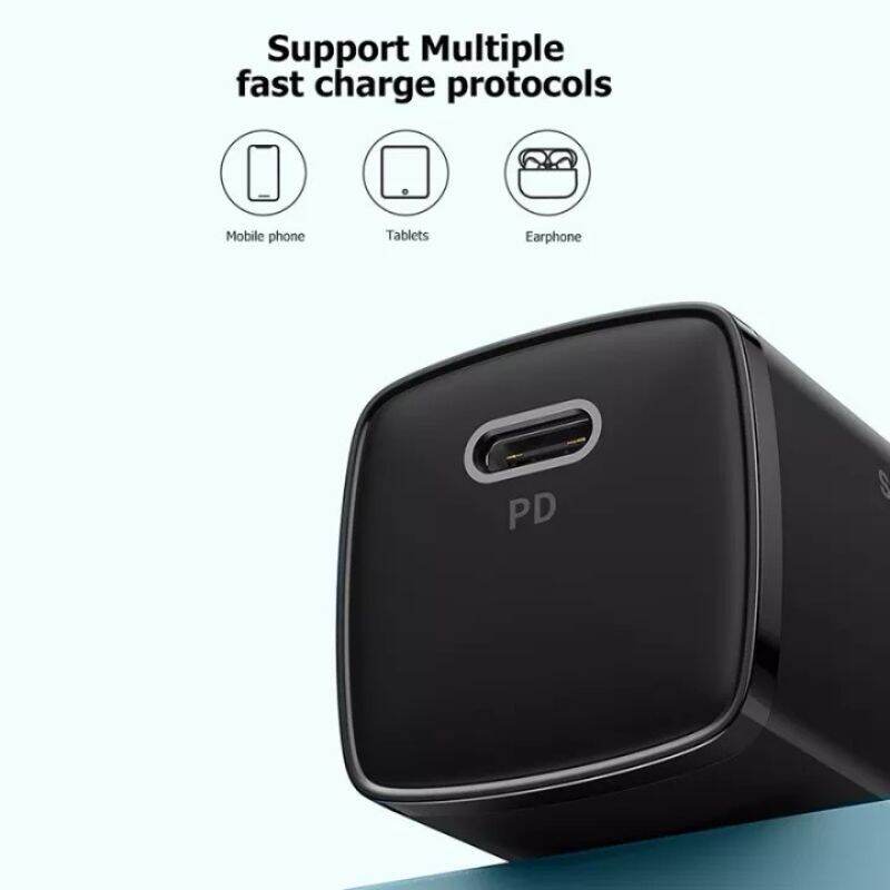 Củ sạc Baseus 20W USB C hỗ trợ sạc nhanh Type C PD cho iPhone 12 Pro Max 11 Mini 8 Plus