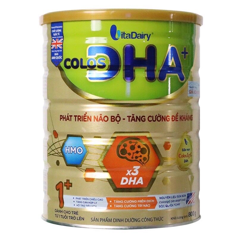 Tặng bịch khăn ướt cồn - combo 2 lon sữa colos dha 0+, 1+ 800g