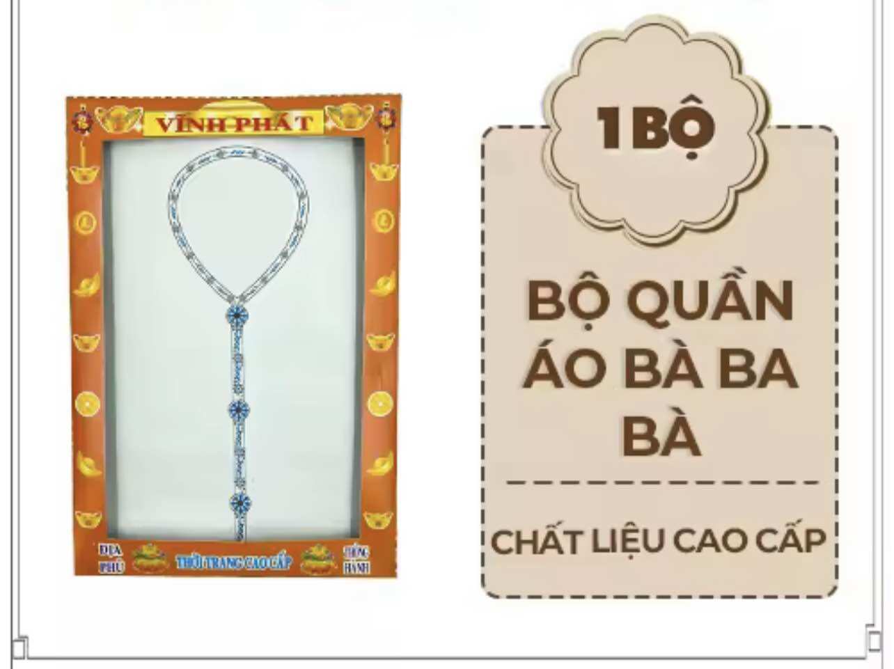 Áo cúng bà ba cho bà lớn tuổi, giấy vàng mã