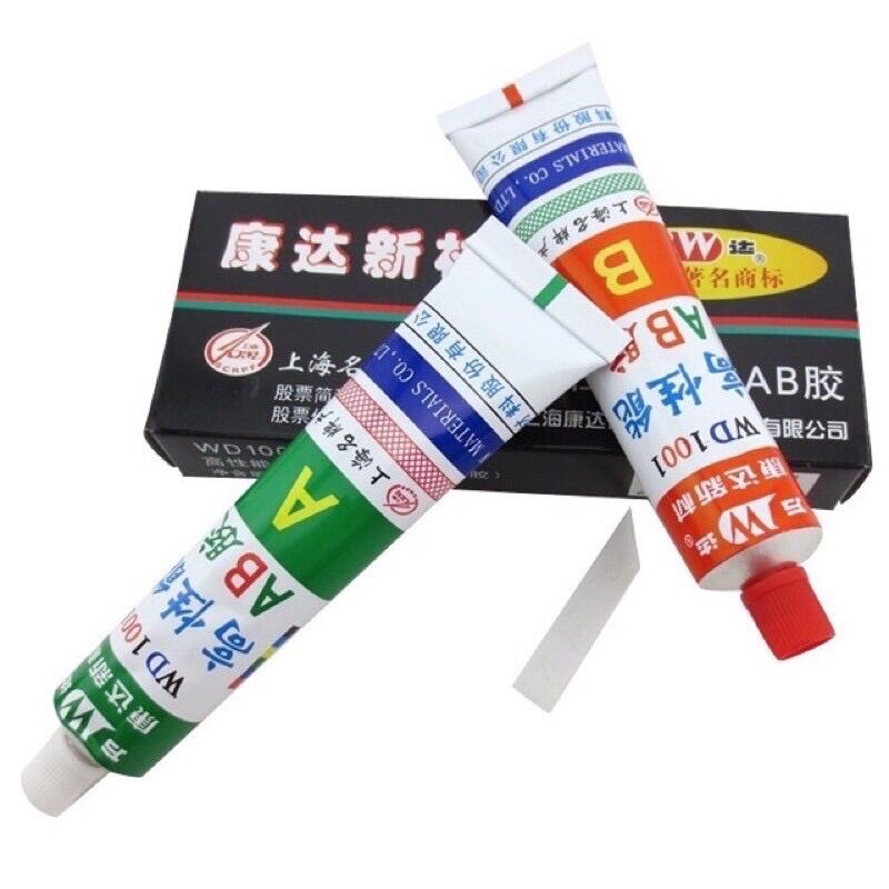 SẴN Keo AB 2 thành phần- Keo Kangda 80g WD1001 - keo dán loa pvc bể mica keo dán gạch sứ chịu nước