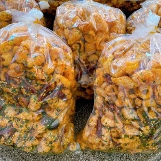1KG Da heo sấy giòn mắm hành tỏi ớt túi lớn chất lượng, đồ ăn vặt ngon