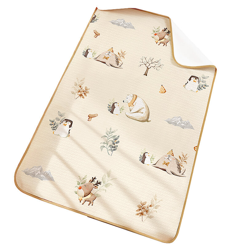 TONGKUI | Đệm Lót Em Bé Thoáng Khí Chống Thấm Có Thể Giặt 100% Cotton