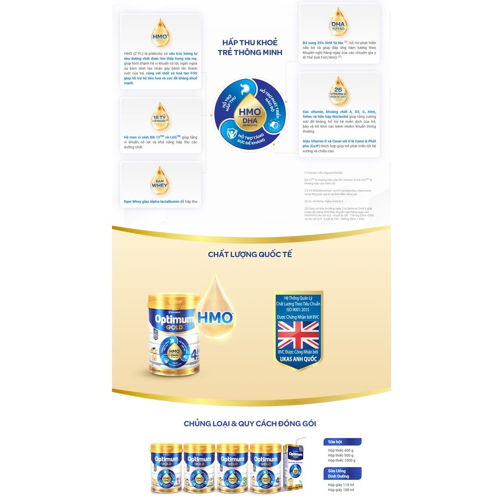 [Date 03/2024] Sữa Optimum Gold 3 HMO 1,45kg/1450g