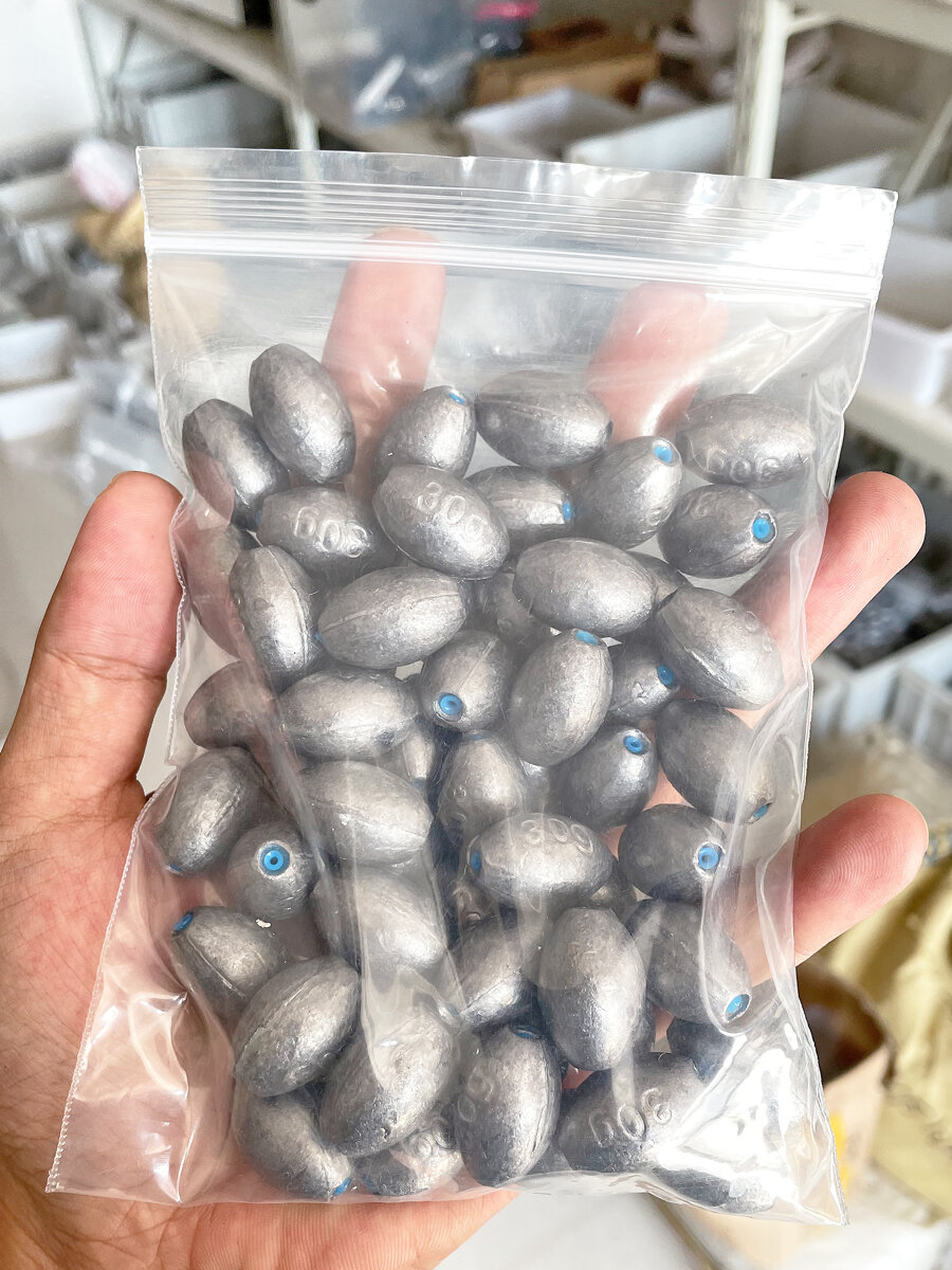 Một Cân Ô Liu Rỗng Dẫn Chì Lưới Lõi Nhựa Câu Cá Trọng Lượng Cho Biển Cần Không Hư Hại Dây Rỗng Đúc Dẫn Móc Câu Cá