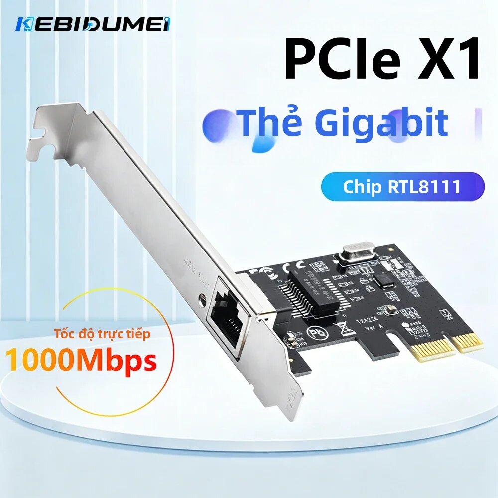 kebidumei | Kebidumei 1000Mbps Gigabit Network Card RJ45 Sang PCI Express Converter RTL 8111H Chip LAN Ethernet Adapter Dành Cho Máy Tính Để Bàn Giá 244,000 Đồng*Miễn phí vận chuyển