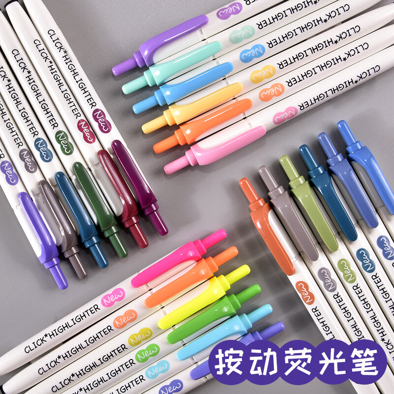 Bút dạ quang sức chứa lớn, bút từ tranh màu sắc, bút đánh dấu trọng điểm, bút đánh dấu màu morandi