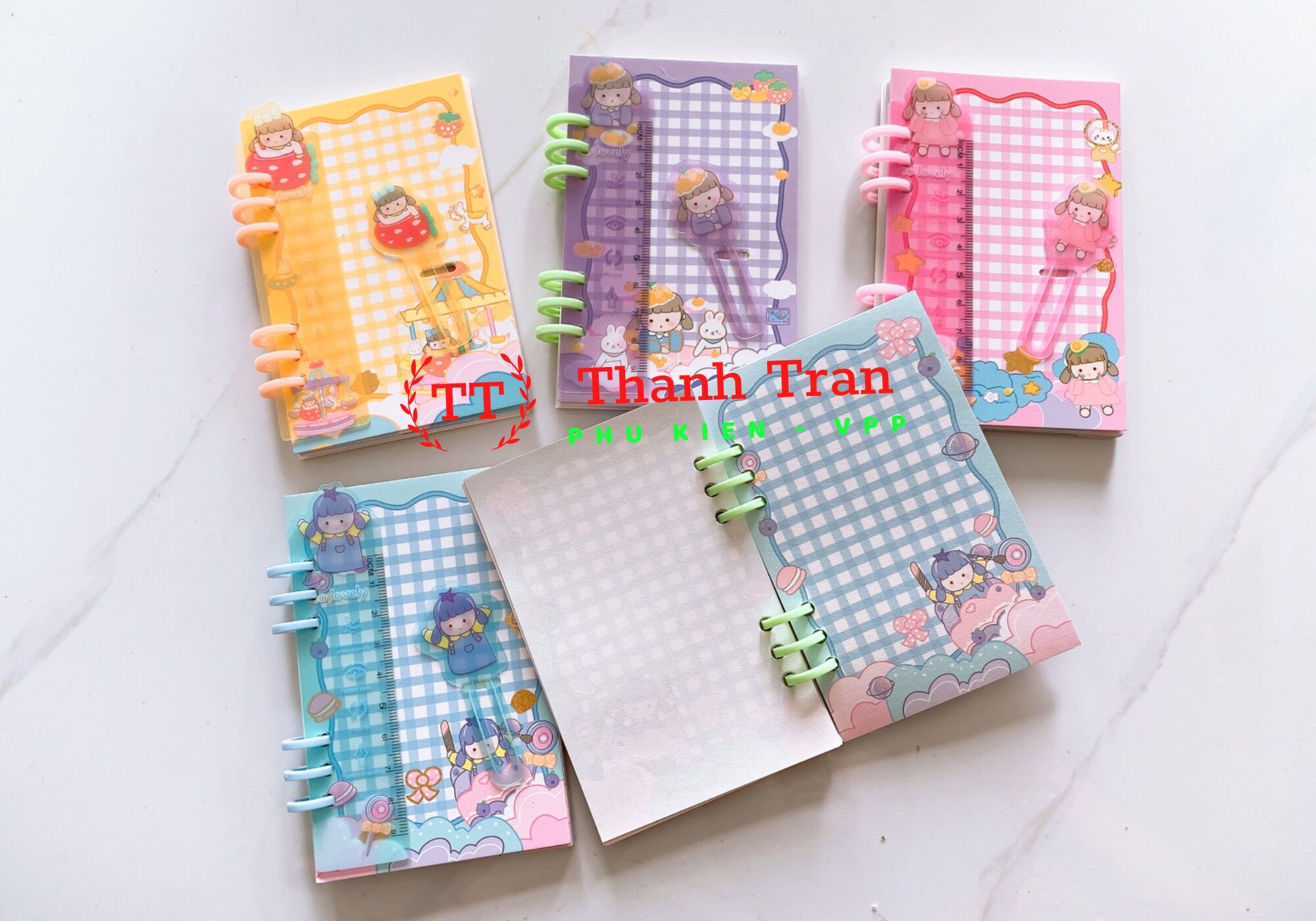 Sổ lò xo bìa hình dễ thương 90x130mm