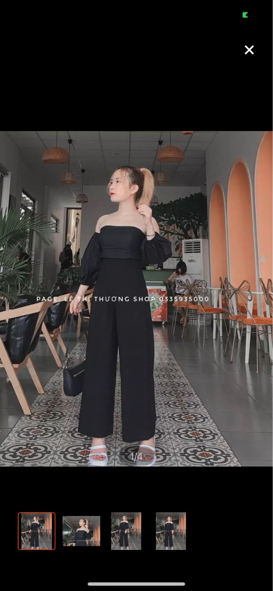 Set quần suông + áo bẹt vai voan
