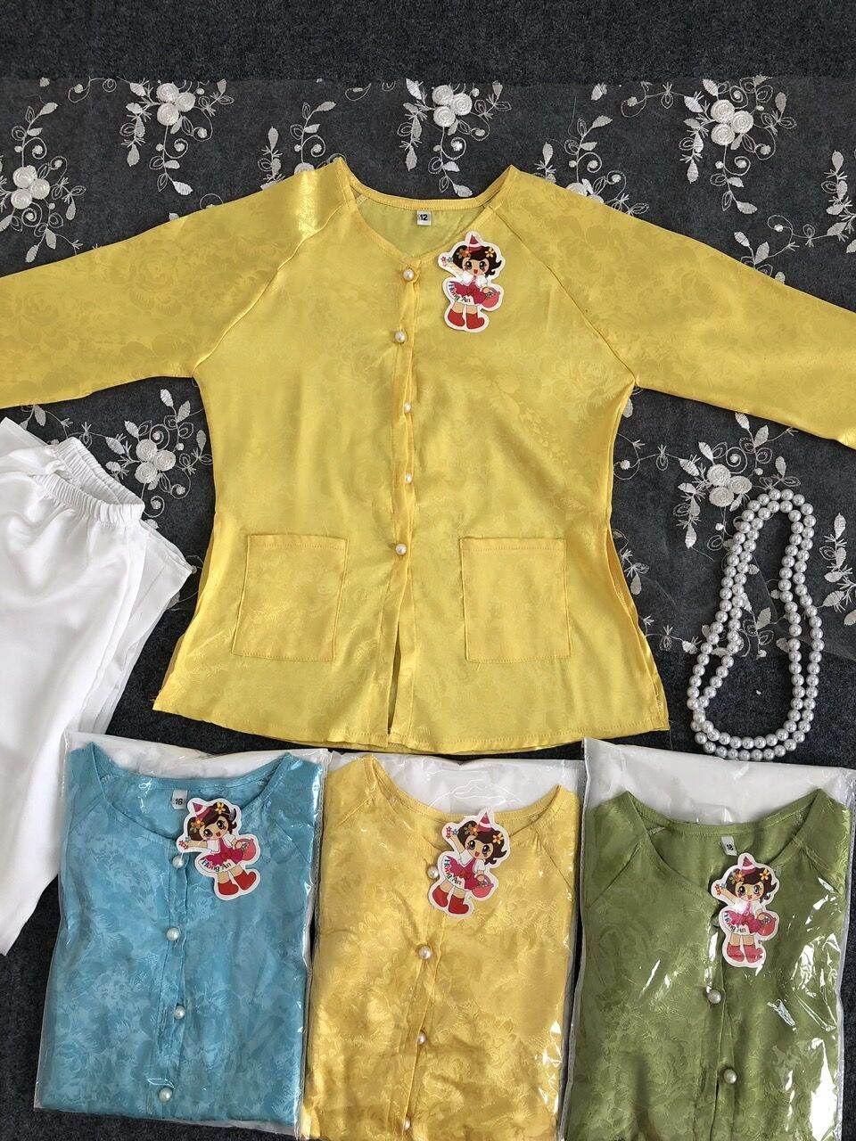 Baby Girl's Three-Piece Set with Long Sleeves (15_40) kg of High-Quality Brocade Fabric, Soft and Airy. - 3