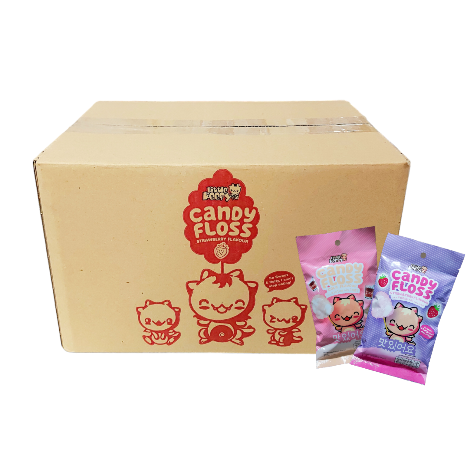 1 thùng 24 gói kẹo bông gòn Candy Floss sản xuất tại Indonesia Date mới