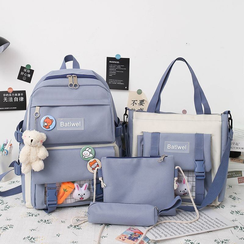 Set 4 món balo, túi xách cho học sinh, sinh viên