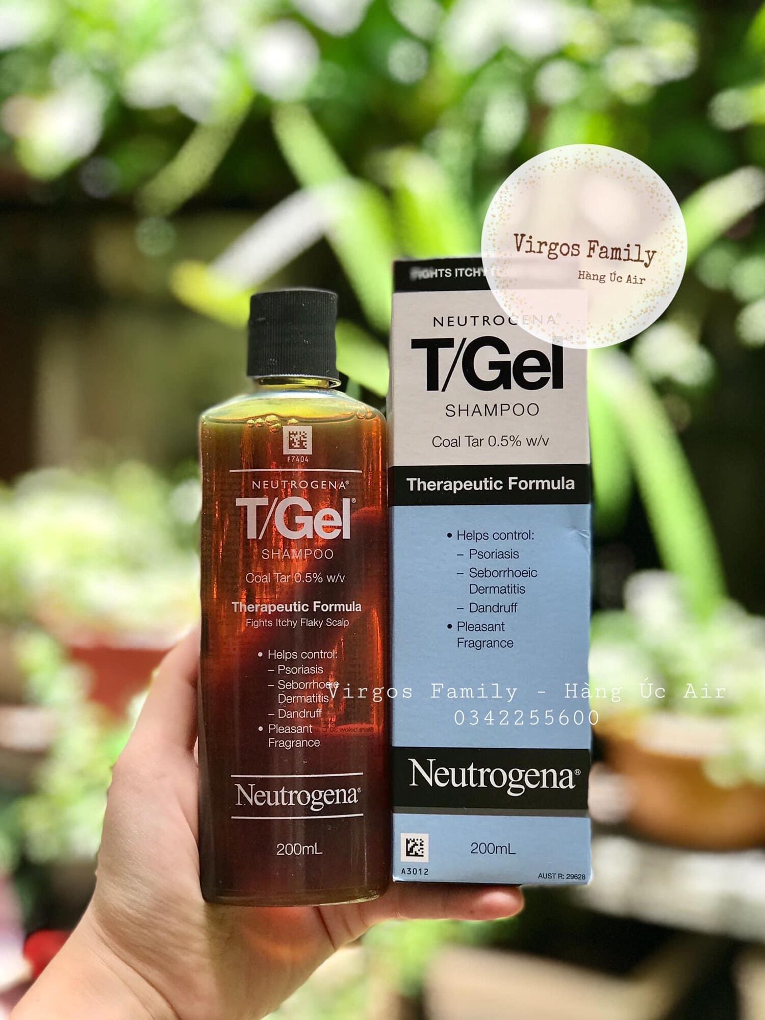 Dầu gội giảm gàu & vảy nến da đầu Neutrogena T/gel Shampoo Coal Tar 0.5% - Neutrogena Tgel Shampoo Therapeutic Formula 200ml