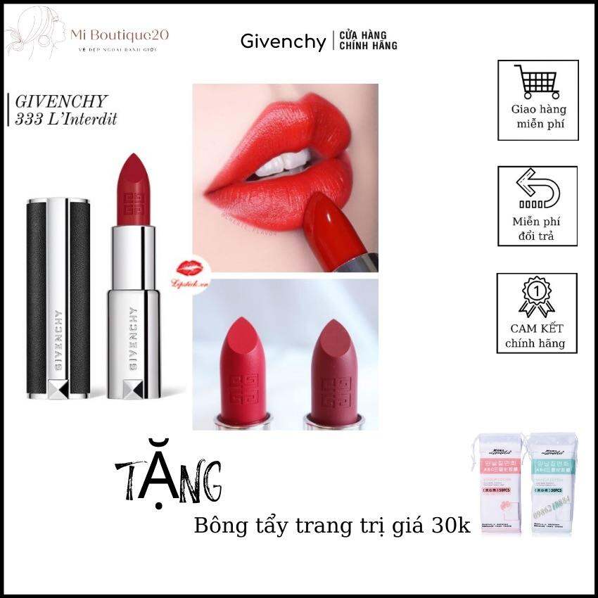Son Givenchy màu 333 đỏ thuần chuẩn authentic bản mini 1,5gr fullbox