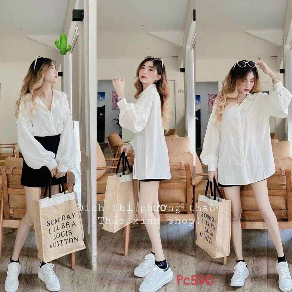 Áo sơ mi nữ tay bồng