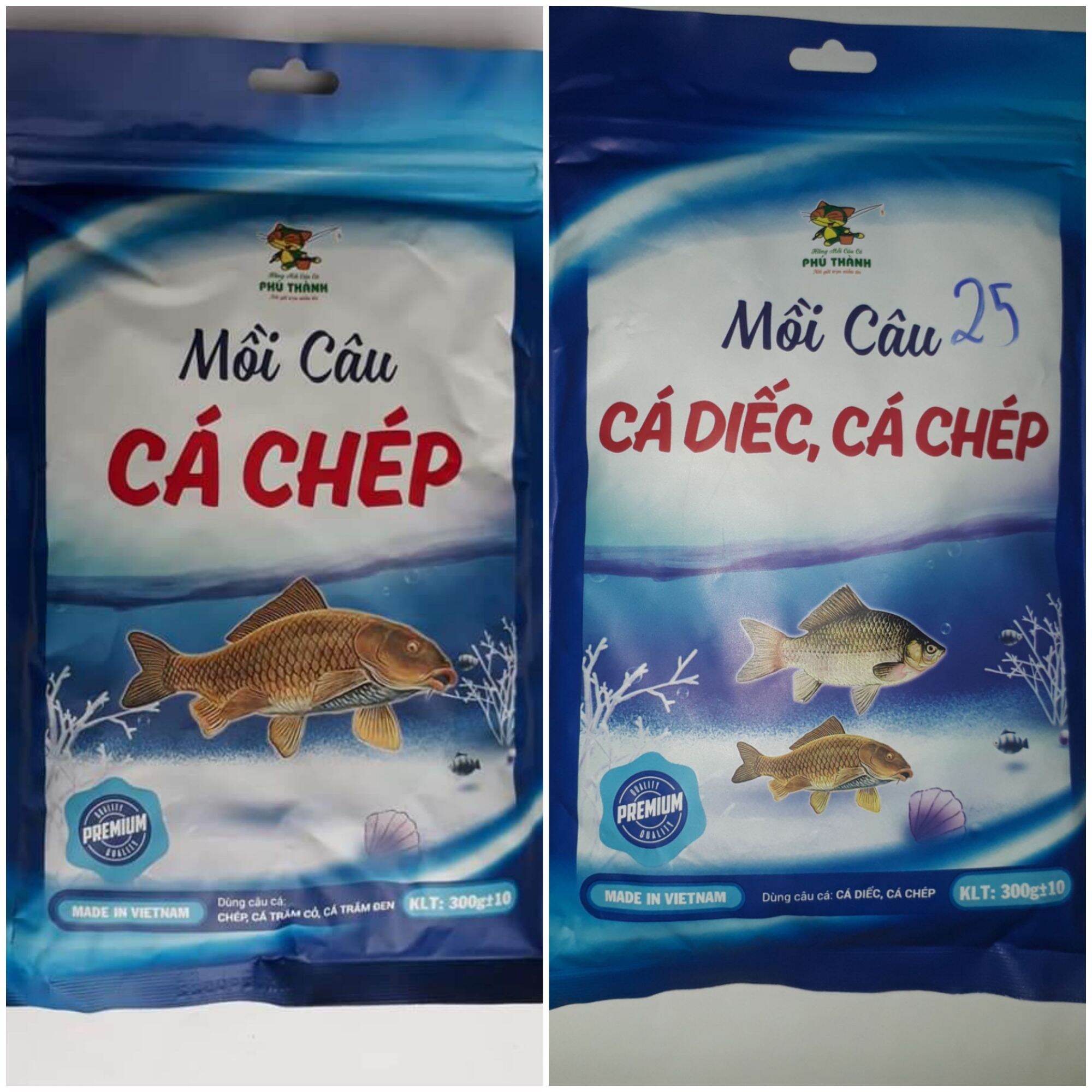 2 gói mồi kết hợp câu cá chép,diếc hiệu quả của hãng phú thành
