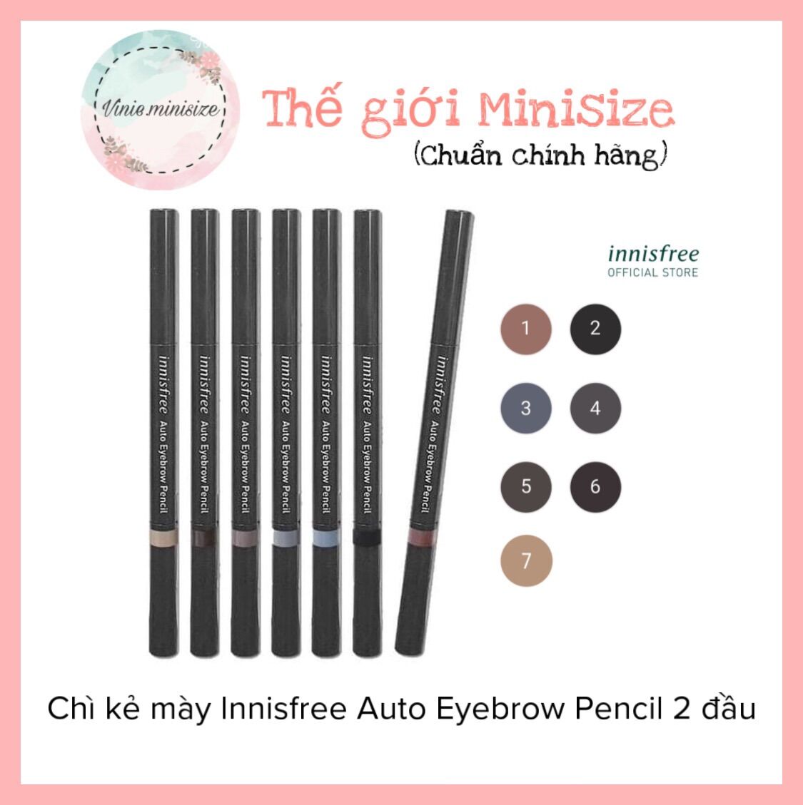 Chì kẻ mày Innisfree Auto Eyebrow Pencil 2 đầu | Vinie.minisize