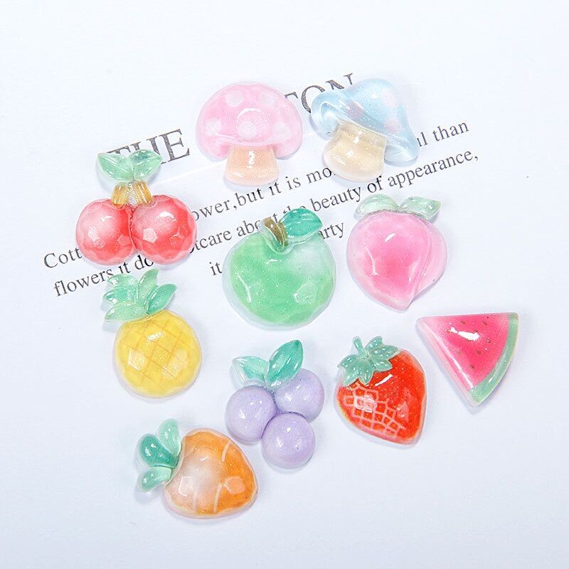 Set 10 charm hoa quả 10 mẫu lập thể siêu đẹp