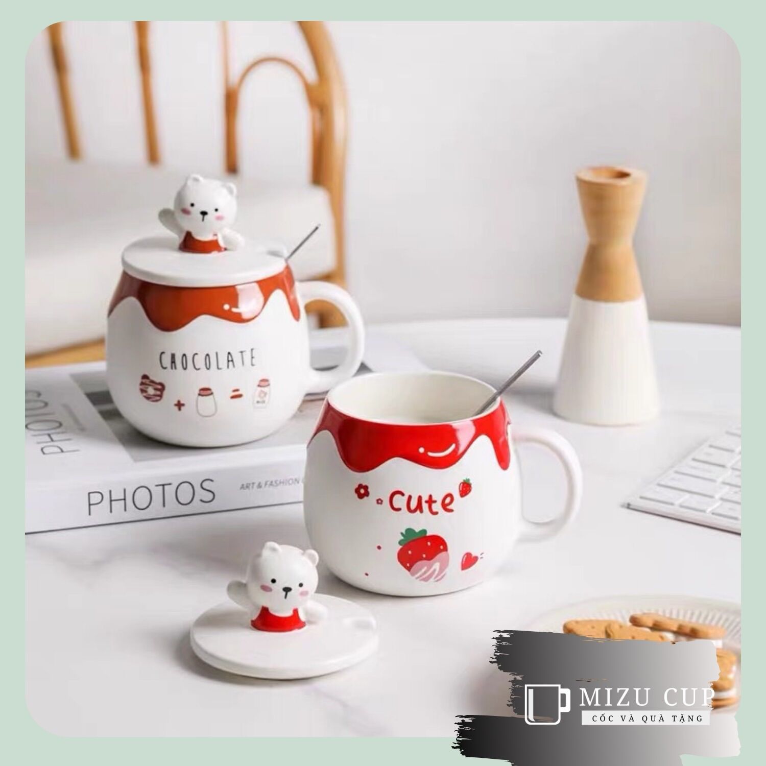[Mizu Cup] Cốc nắp con gấu dễ thương (27)