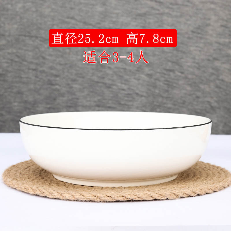 Japanese Large Soup Bowl Household Ceramic Tableware Creative Soup Plate Thickening Fish Filets in Hot Chili Big Bowl Boiled Fish with Pickled Cabbage and Chili Large Bowl Bowl
