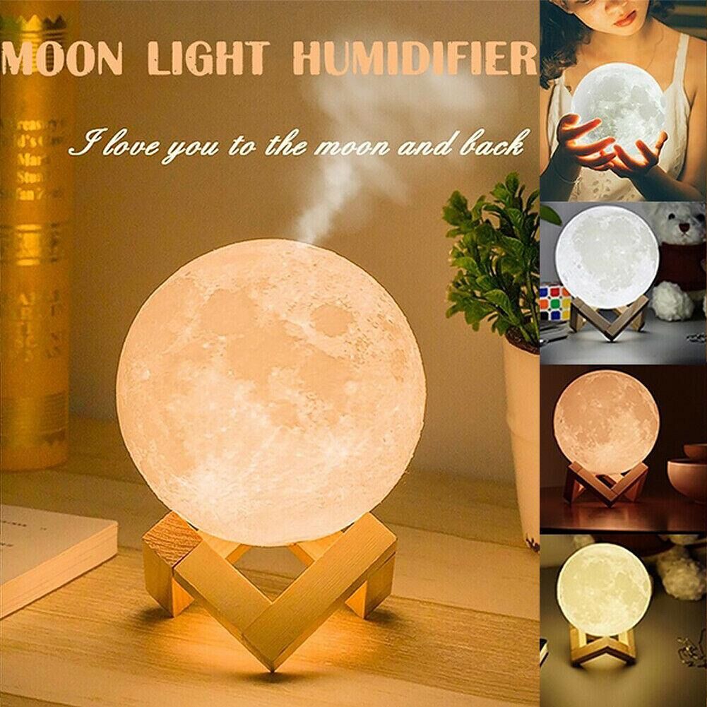 Máy xông tinh dầu mặt trăng 3d máy khuếch tán phun sương tích hợp đèn trang trí đèn ngủ thơm phòng tạo ẩm khử mùi