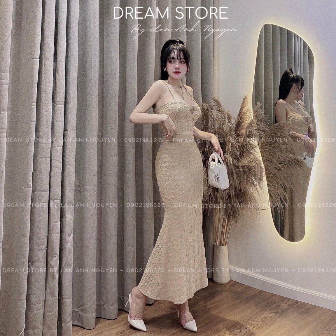 Set bộ đầm body kiểu đuôi cá áo kiểu from dưới 50kg