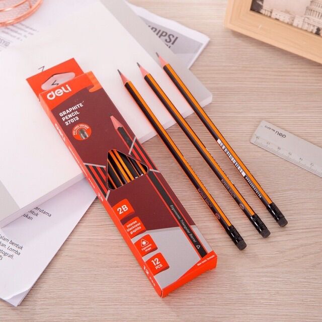 1 hộp bút chì deli 2b 12 cây