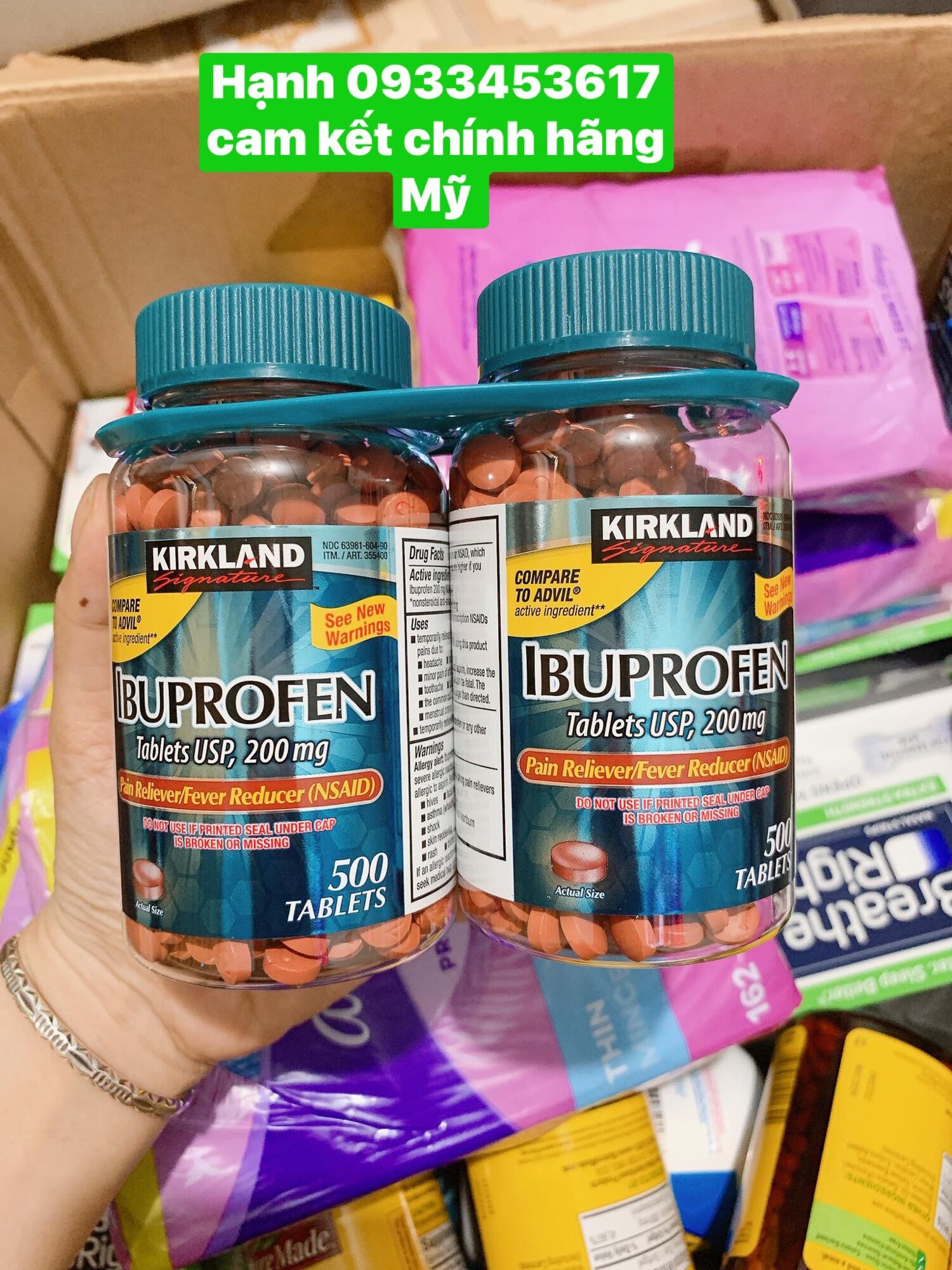 Ibuprofens Mỹ 1 cặp 2 chai