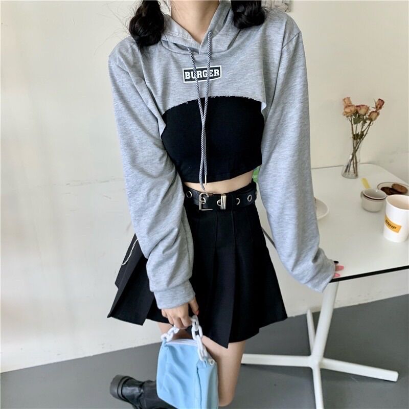 SET VÁY TENNIS + SET 2 MÓN CROP HODDIE BURGER