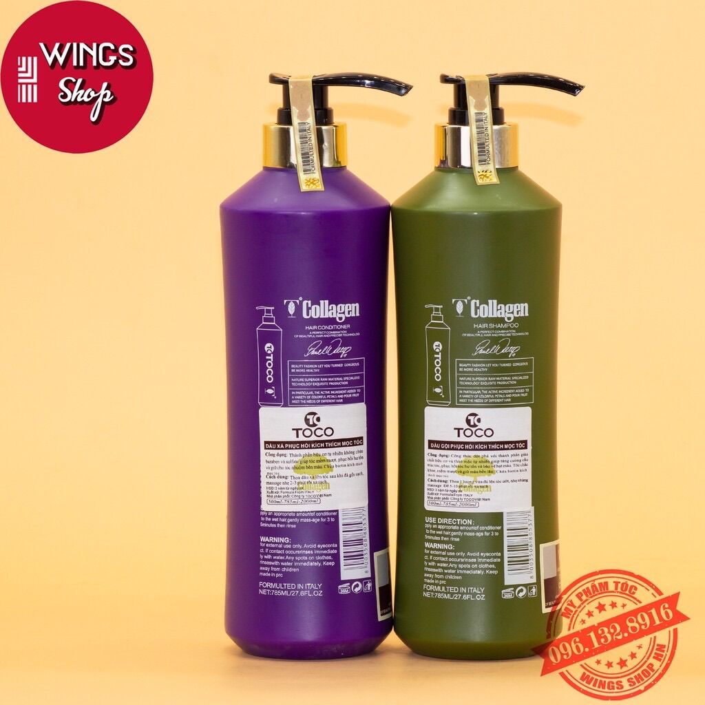 TOCO-Dầu Gội Xả Phục Hồi Kích Mọc Tóc Toco Collagen 785ML
