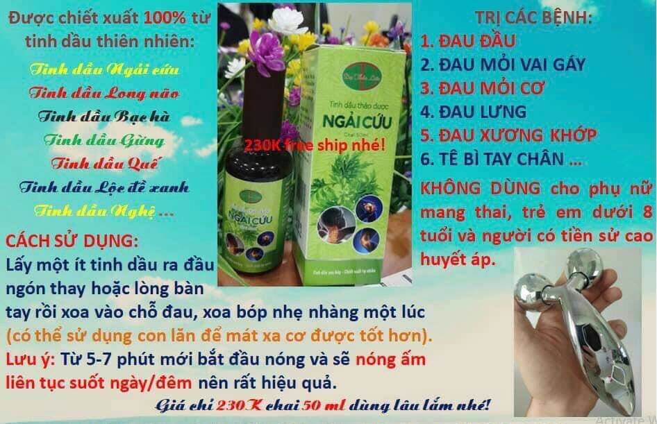 tinh dầu xoa bóp ngải cứu dạ thảo liên(mua 2 tặng 1 con lăn)