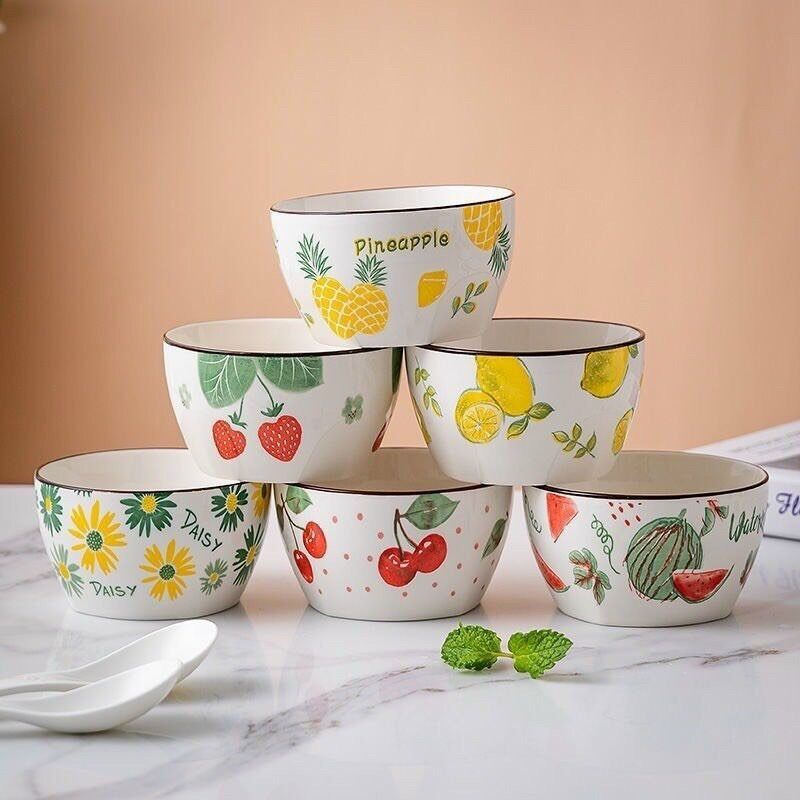 Set Bát sứ hoạ tiết dùng để ăn dặm, decor