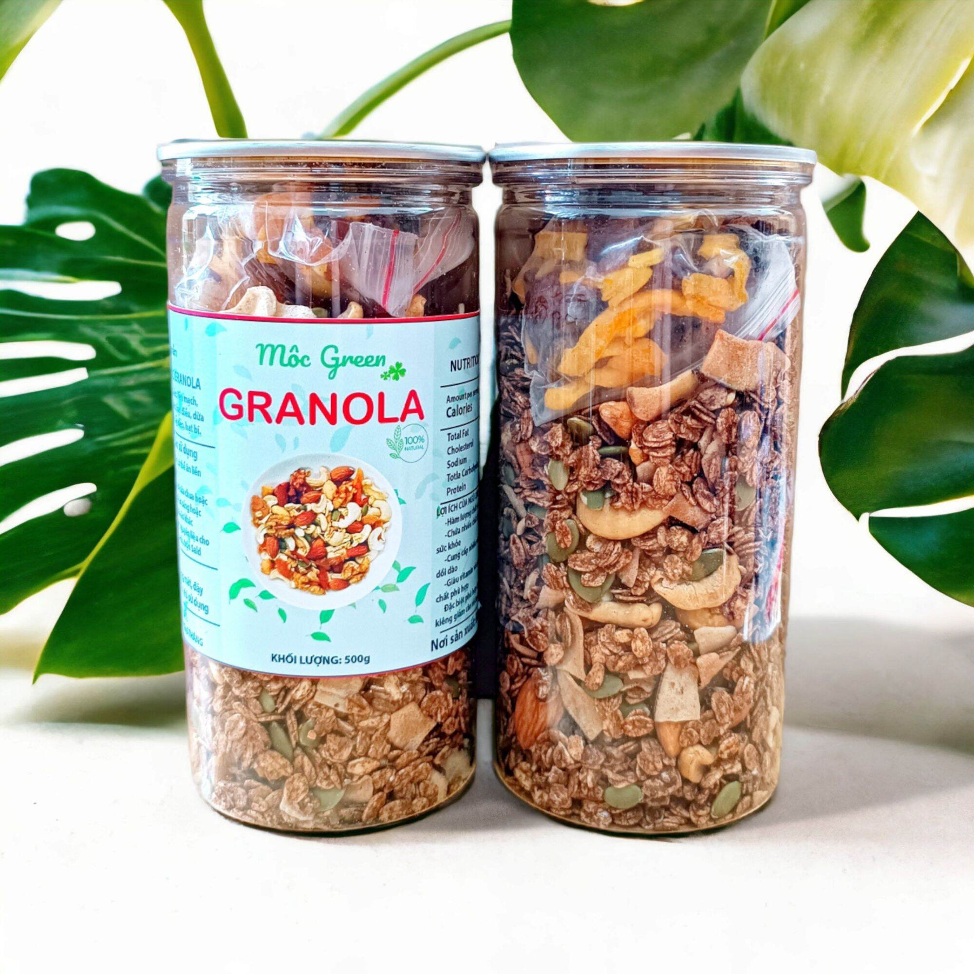 Granola Ăn Kiêng Nhiều Hạt Quả Sấy Dinh Dưỡng Vị Chocolate (50% yến mạch) 500g